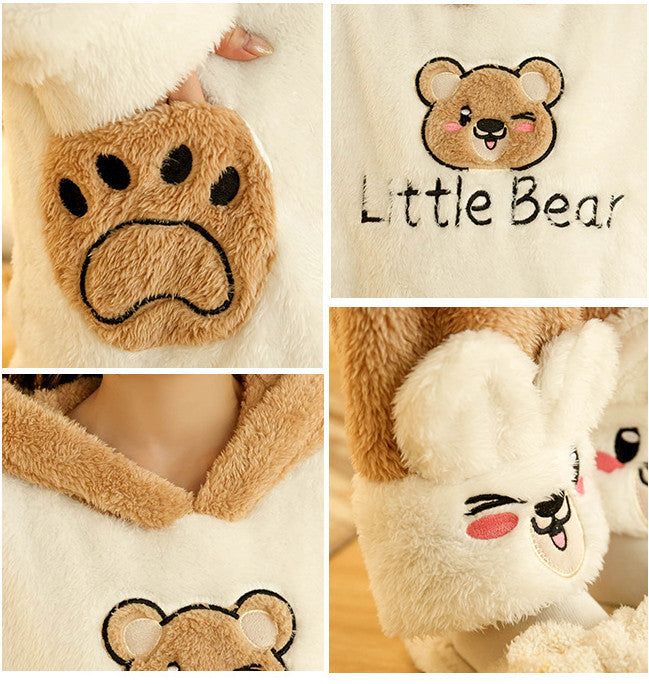 Thick Plush Pajamas Set Cute Home Clothes